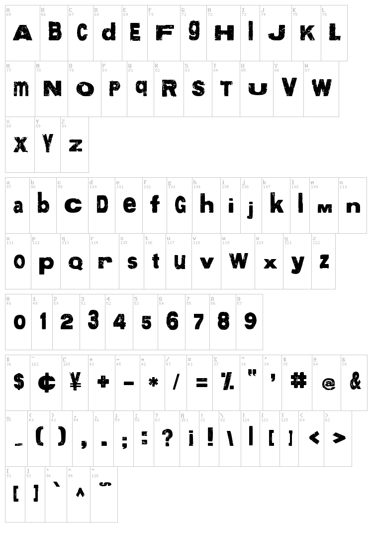 More than Enough font map